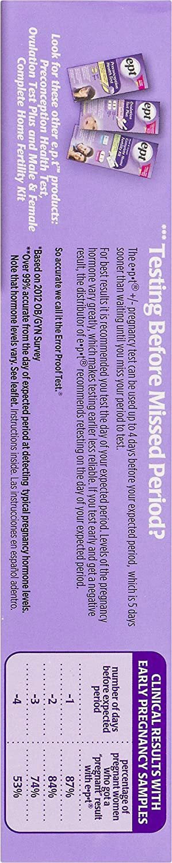 Ept Early Pregnancy Test Analog, Detect Easy & Accurate Result, 2Ct, 6-Pack