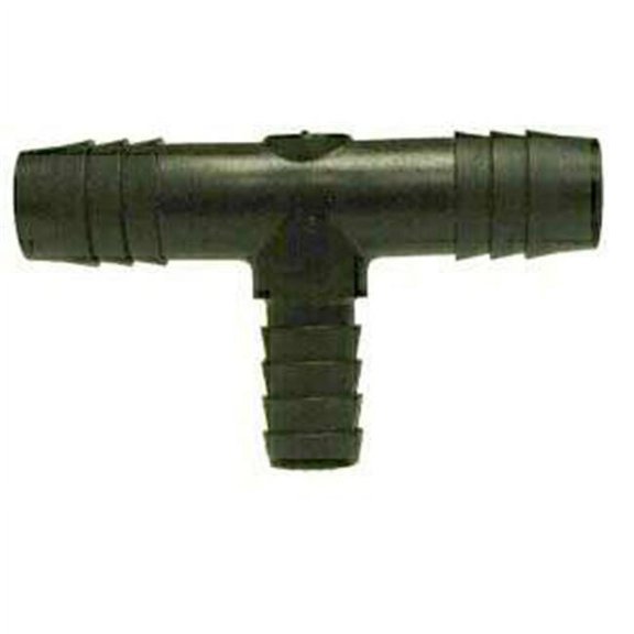 Midland Industries 33432B 0.5 x 0.37 Polyethylene Reducing Hose Barb Branch Tee, Black