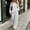 White women's polka dot lounge set a1, variant on Usloyux Women's 2 Piece Lounge Set Polka Dot Long Sleeve Open Front Top and Wide Leg Pants Casual Loose Matching Tracksuit Outfits, Black 2XL