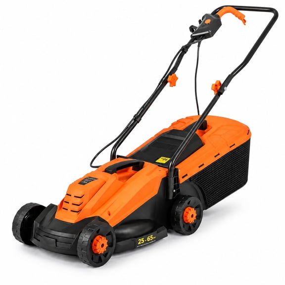Airfind 13-Inch 12-Amp Corded Electric Lawn Mower with 3-Position Height Adjustment, PP Metal Frame, 45" x 16" x 35" Footprint, Orange