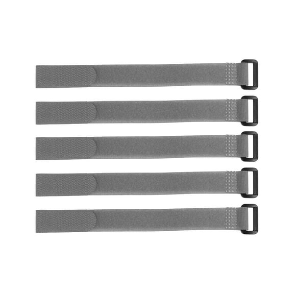 5pcs Hook and Loop Straps 3/4-inch x 10-inch Securing Straps Reusable Fastening Cable Tie (Gray)