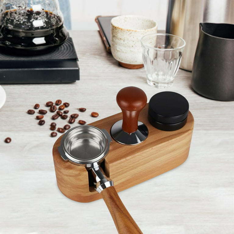 58mm Coffee Stirrer Holder Wooden Filler Support Base Espresso Stirrer Pad  Filter Holder Barista Coffee Accessories