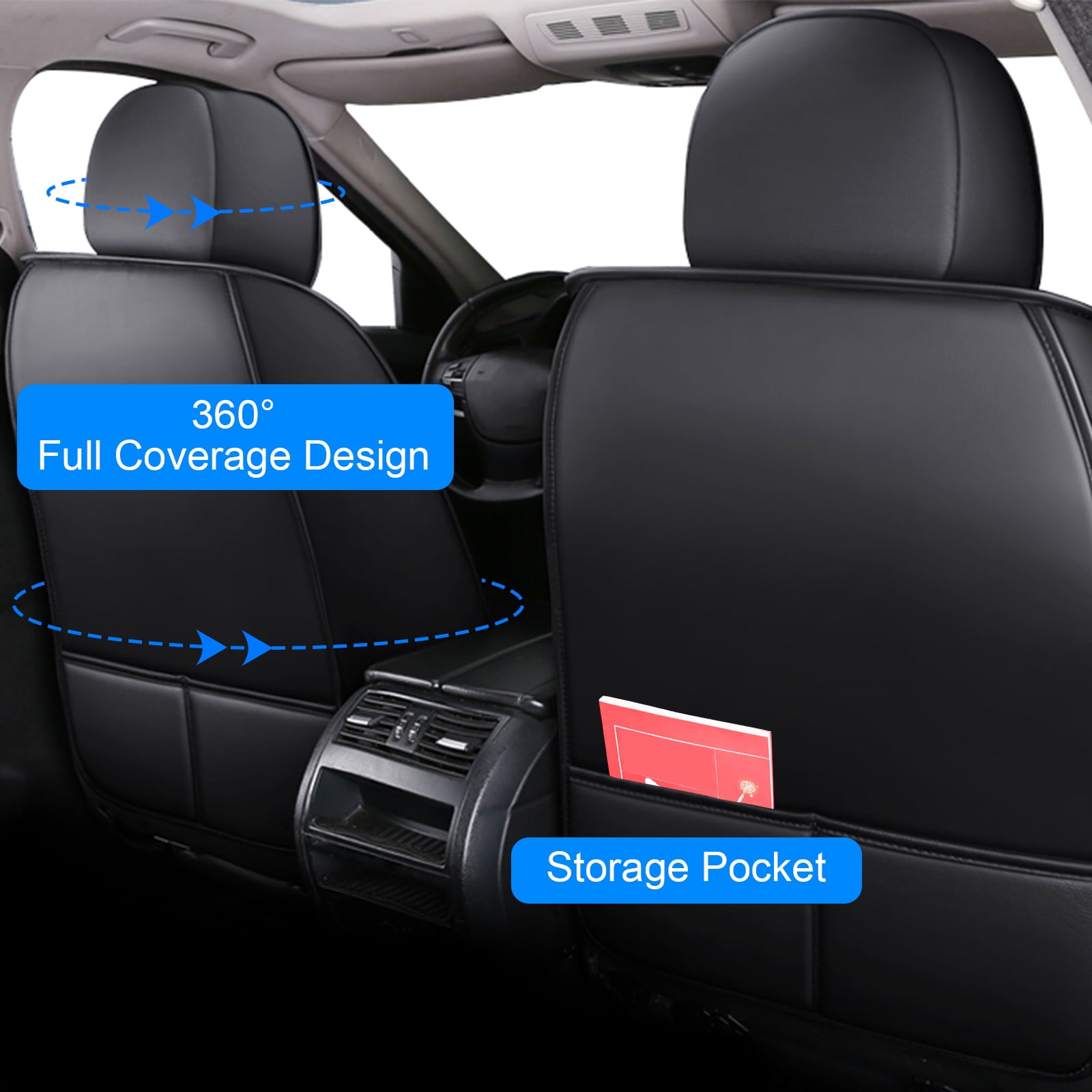 Car Seat Cover for Subaru Crosstrek Forester Outback Legacy Impreza WRX 2000-2026, Waterproof PU Leather Seat Cushion Protector Full Set Black Gray
