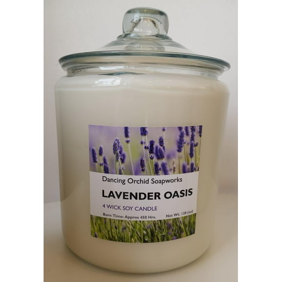 Lavender Oasis Scented 4 Wick Soy Candle