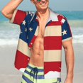 thumbnail image 7 of Honeii American Flag Map Print Men’s Hawaiian Shirt,Classic Button-Down Short Sleeve Shirt, for Beach, Vacation, and Outdoor Activities,XX-Large, 7 of 7