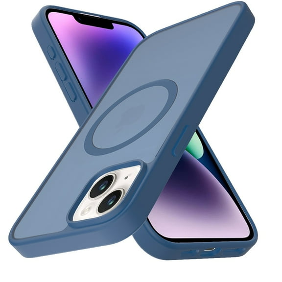 For Apple iPhone 12 /12 Pro Case, MagSafe Compatible Case Hybrid Soft TPU Bumper Hard Translucent Matte Back Slim Shockproof Phone Cover (Navy Blue)