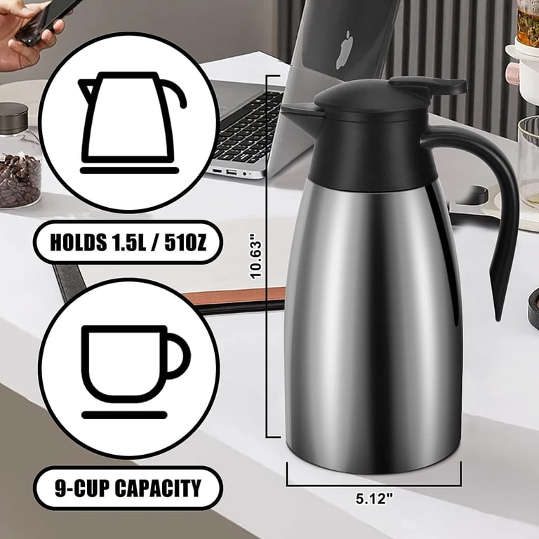 SSAWCasa 51oz Thermal Coffee Carafe Silver photo 3