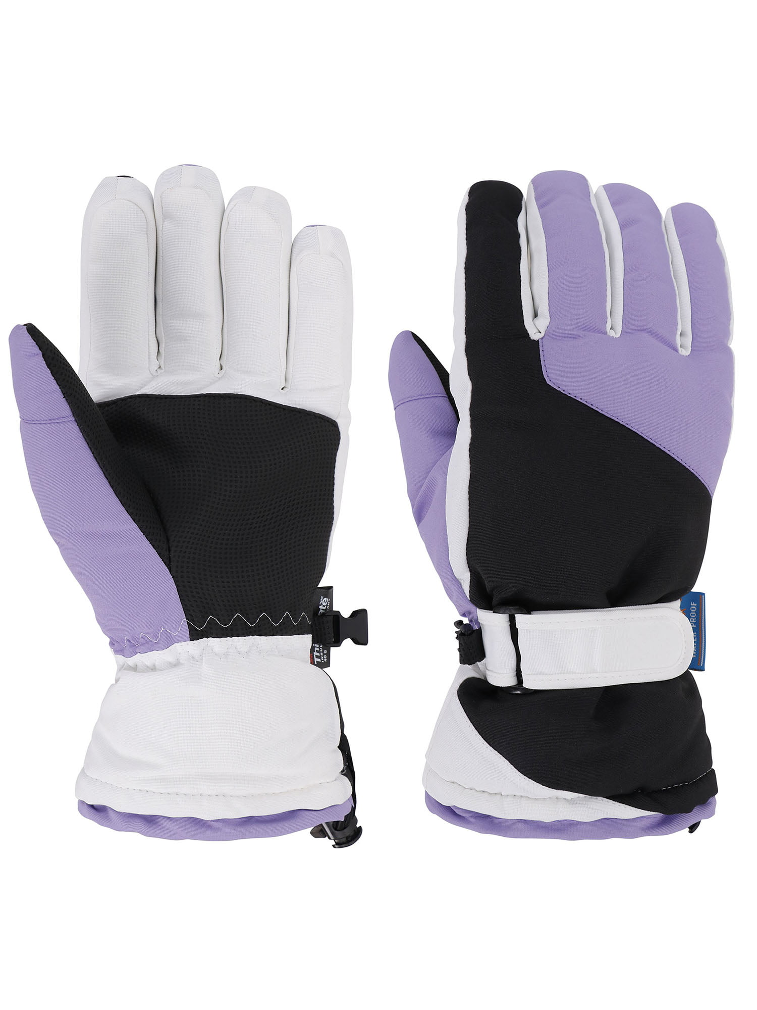 Details about   Simplicity 3M Women's Thinsulate Ski Gloves LARGE Black and Blue 