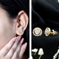 thumbnail image 3 of Rosec Jewels Lab Grown Diamond Swirl Earrings Studs with Screw Back - EF-VS Quality - Ready to Gift for Birthday, 10K Yellow Gold, 3 of 8