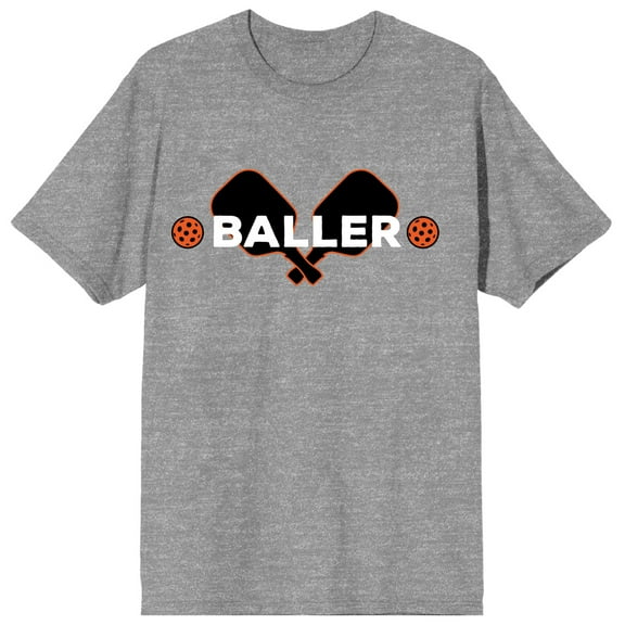 We Pickle Ball Baller Crew Neck Short Sleeve Athletic Heather Men's T-shirt