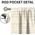 thumbnail image 3 of Beige Yellow Striped Farmhouse Curtains & Drapes, Watercolor Plaid Graffiti Kitchen Dining Room Curtains, Rod Pocket Window Curtains Do Not Fade Pattern Clear for Living Room Bedroom-W42xL63in, 3 of 6
