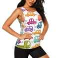 thumbnail image 2 of Rocae Doodle Cars for Women's Workout Tank Top Sleeveless Tops Athletic Tank Tops for Women-Large, 2 of 7