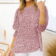 thumbnail image 4 of Pincandy Women's Polka Dot 3/4 Sleeve Blouse Tops Ladies Casual Office Work Crew Neck T-Shirt, 4 of 6