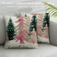 thumbnail image 3 of PHYHOO  Pink Christmas Tree Merry Christmas Throw Pillow Cover, Pink Christmas Cushion Case Decoration for Sofa Couch, 3 of 5