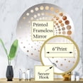 thumbnail image 3 of Designart "Gold and White Marble Geode I" Abstract Marble Spiral Dot Round Wall Mirror - Abstract Oval Printed Decorative Mirror - Multiple Color Options, 3 of 5