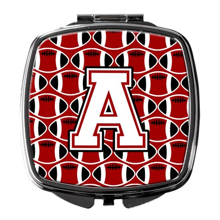 Letter A Football Cardinal and White Compact Mirror CJ1082-ASCM