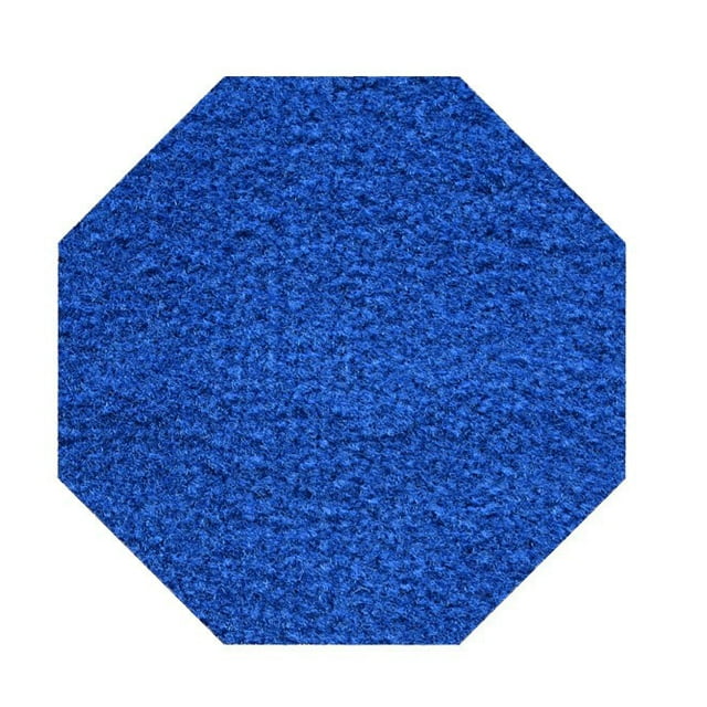 Commercial Indoor/Outdoor Area Rug with Rubber Marine Backing for Patio, Porch, Deck, Boat, Basement or Garage with Premium Bound Polyester Edges Blue Color 7' Octagon