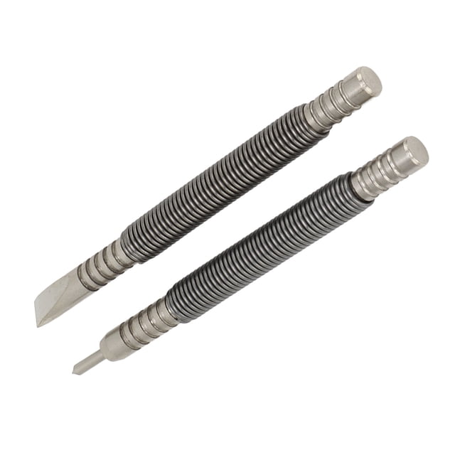 2 Pcs Outil de Poinçon de Ressort, Double Tête Clou Setter Marteau Jeu de Clous de Ressort en Acier à Haute Teneur en Carbone à Double Extrémité Clous de Ressort Outil de Poinçon Ensemble de Clou Sans Marteau Poinçon
