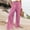 04 Hot Pink, variant on Weiqiqre Women's Pull-On Work Pants No Zipper Cotton Linen Loose Fit Palazzo Pants Casual High Waist Stretchy Wide-Leg Trousers with Pockets