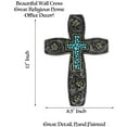thumbnail image 2 of Urbalabs Western Wall Cross Christian Teal Stone Cross Gold Flower Floral Cowboy Religious 12" Wall Hanging Cross Country Wall Decor Room Decoration for Office Church Home Faith Love, 2 of 7