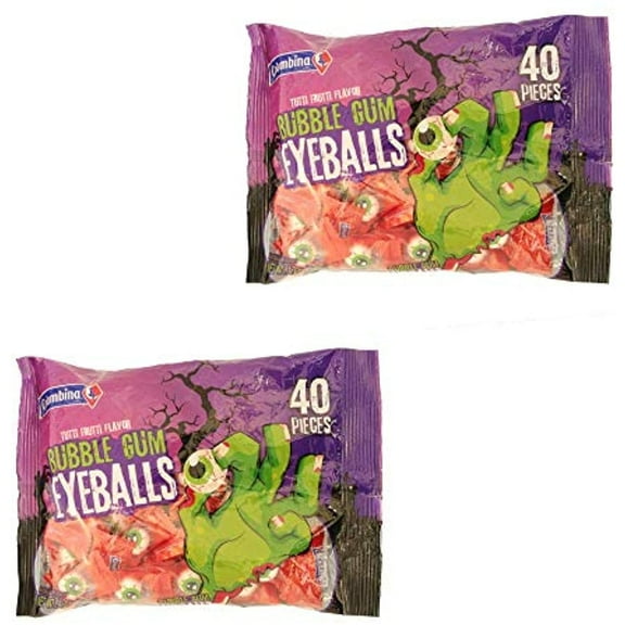 Columbina Scary Eyeballs Bubble Gum, 40-ct. Bags ( 2 pack )