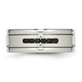 thumbnail image 4 of Stainless Steel Polished w/Black CZ 8mm Grooved Band, 4 of 8