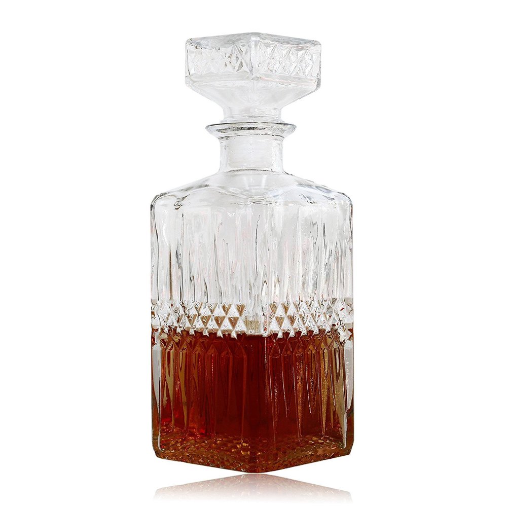 Luminarc "Diamond" CrystalClear® Glass Whisky Decanter Bottle, LeadFree 30 Oz
