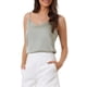 thumbnail image 4 of Camiseta de satén para mujer, top sin mangas con escote en V, elegante y casual, camisa de dormir 2026 XS gris, 4 of 6