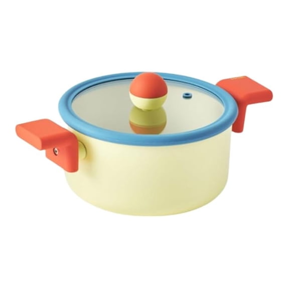 Danish Kitchen Nonstick Forged 8" Stock Pot with Lid, Healthy Cooking Non Stick Ceramic Coating Multi Casserole, Induction Compatible Cookware for Stew, Soup, Noodle, Made in Korea (2.7qt / 20cm)