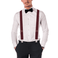 thumbnail image 6 of Buyless Fashion Heavy Duty Textured Suspenders for Men - 48" Adjustable Straps 1 1/2" - Y Shape - 5117-Burgundy, 6 of 6