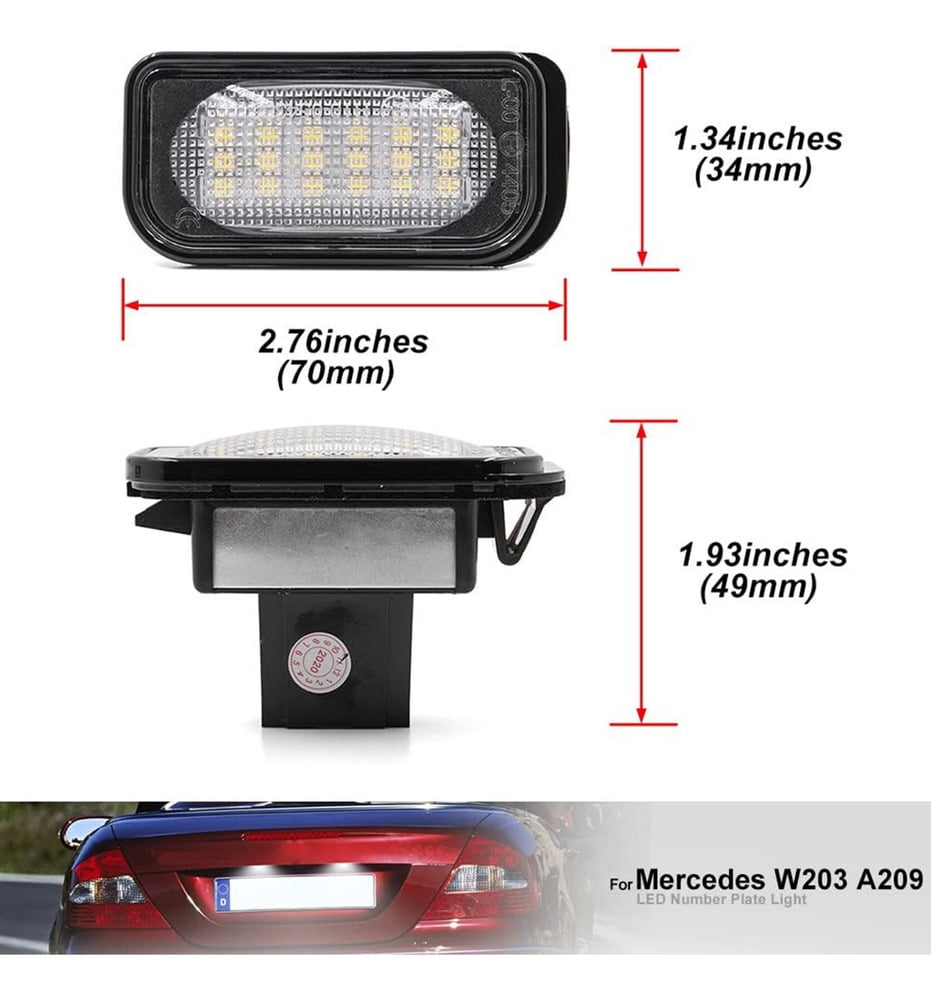 Applicable to License Plate Light for Mercedes Benz C-class W203 2001-2007