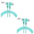 thumbnail image 1 of Youkk Fast Charging Cable Double Elbow Data Cord Replacement for Android Mobile Phone for Micro USB Interface Green 1M 2Set, 1 of 6