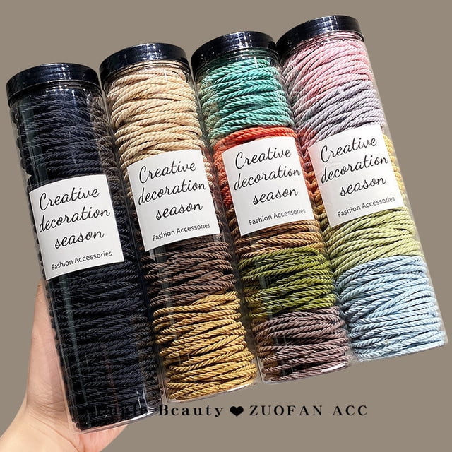 Barril 100 banda para el cabello básica sin costuras hilo antideslizante cuerda para el cabello cola de caballo alta cuerda para el cabello que no daña la banda de goma para el cabello