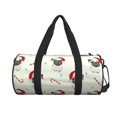 thumbnail image 3 of Rocae Christmas Pug Dog Print Round Travel Duffel Bag and Fitness Bag, Women's Waterproof Weekend Tote, Men's Travel and Fitness Essentials, 3 of 8