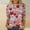 Multicolor, variant on mihongmao Valentine Day Shirt for Women Round Neck Women Valentine's Day Flower Print Round Neck Three Quarter Sleeve 3/4 Sleeve T-shirt Loose Multicolor 4X
