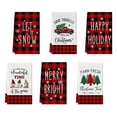 thumbnail image 2 of Christmas Kitchen Towels with Farmhouse Buffalo Plaid Design, Set of 6, Red and Black Holiday Prints, for Dish Drying and Home Decor, Tea Towels, 2 of 5