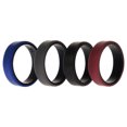 thumbnail image 1 of Juego de anillos de boda de silicona de 2 capas biselados de 8 mm - Burdeos por ROQ para hombres - Anillo de 4 x 15 mm, 1 of 1