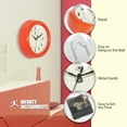 thumbnail image 4 of Infinity Instruments Spartan 8" Round Wall Clock, Orange, 4 of 7