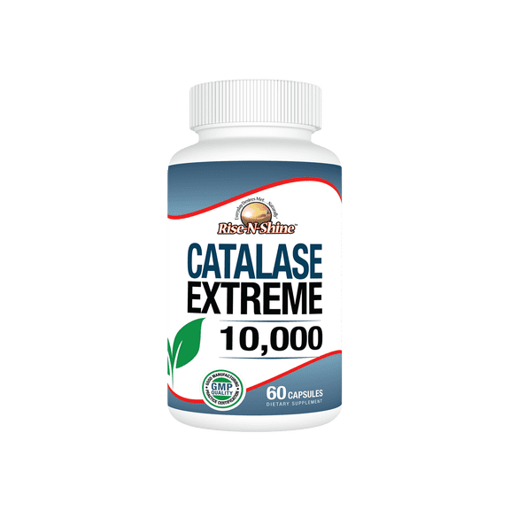 Rise-N-Shine Catalase Extreme 10,000 Catalase Enhancer for Hair Support with Biotin, Saw Palmetto, Fo-Ti, Dietary Supplement Capsules, 60 Count