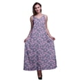 thumbnail image 1 of Bimba Robe de Soirée Longue Maxi Dos Nu à Bretelles Spaghetti Imprimée Florale en Rayonne pour Femmes-TTTG, 1 of 1