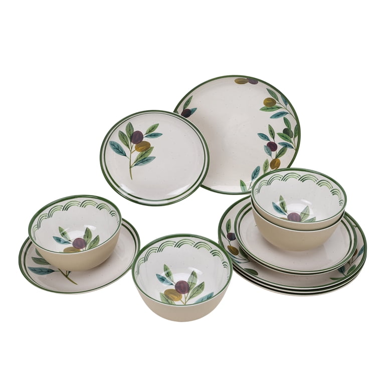 Better Homes & Gardens 12-Piece Bamboo Melamine Olive Design