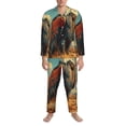 thumbnail image 3 of Naloa Western Desert Cactus Bald Eagle Men’s Pajamas Set - Long Sleeve Button Down Sleep Shirt and Pajama Bottoms Sleepwear Set-Large, 3 of 7