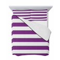 thumbnail image 7 of Quilts Twin Size Bedding Set, Purple Stripes Lightweight Quilted Comforter, Simple Purple White Texture Soft Reversible Bedspread Coverlet with Pillow Covers for All Season, 68" x 86", 7 of 7