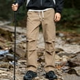 thumbnail image 4 of GZMOALH Men's Nylon Cargo Pants, Water Repellent Multi Pocket Hiking Trousers with Drawstring Waist for Outdoor Travel, 4 of 6