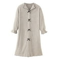 thumbnail image 6 of MGDXOX Long Sleeve Velvet Warm Nightgowns for Women V Neck Lapel Bow Nightshirts Winter Warm Cute Pullover Pajamas Sleep Dress Gray XXL, 6 of 9