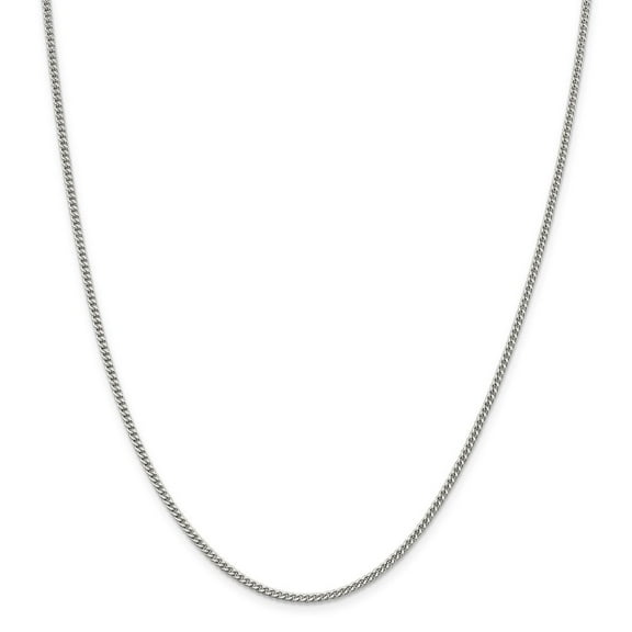 925 Sterling Silver 2mm Curb Chain; 22 inch; Lobster Clasp; for Adults and Teens; for Women and Men