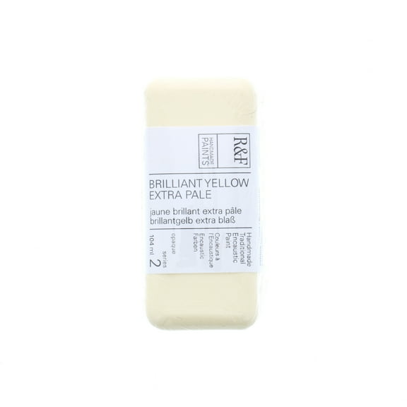 R&F Handmade Paints Encaustic Paint Cake, 104ml, Brilliant Yellow Extra Pale