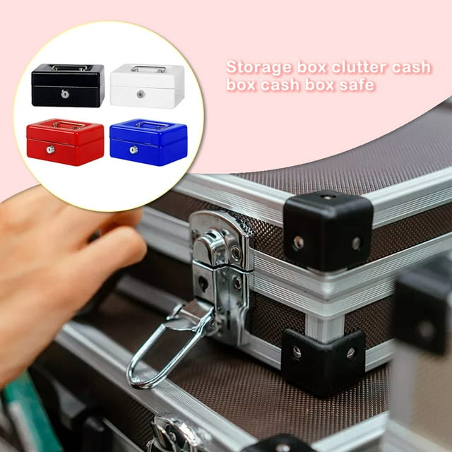 ziyahi Home Office Hotel Lockable Mini Money Cash Case Bedroom Bracelet Coin Tray Thick Safe Box with Lock Security Container Black