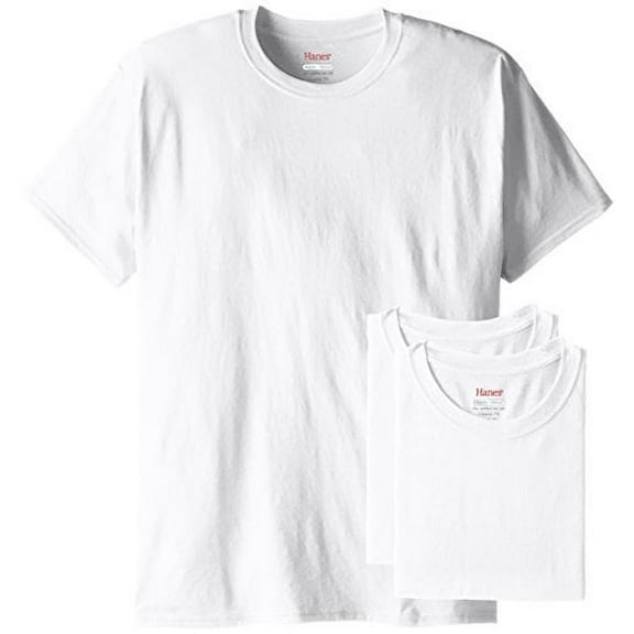Hanes Men's 3 Pack ComfortBlend Short Sleeve T-Shirt, White, X-Large