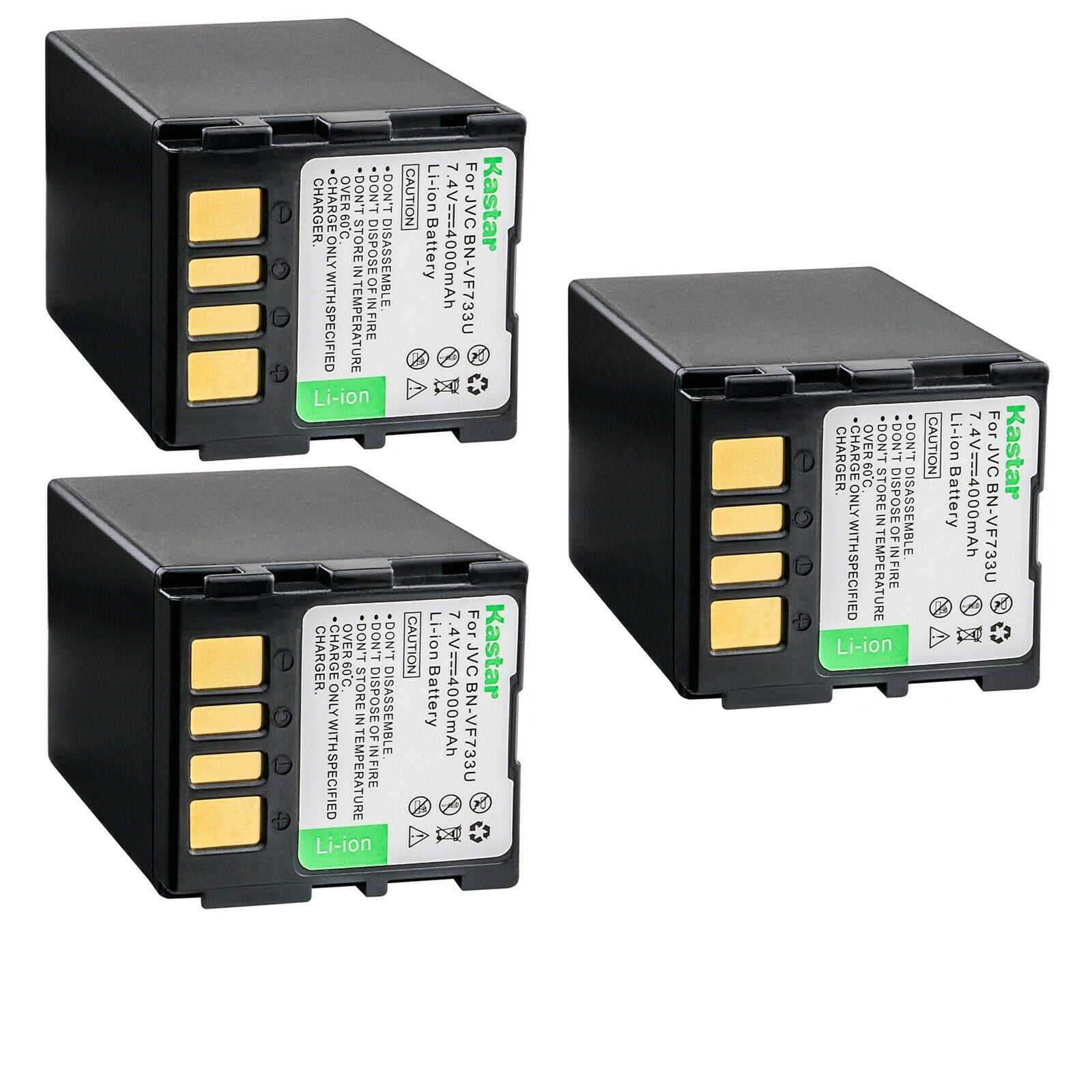 Kastar BN-VF733 Battery 3-Pack Replacement for JVC GZ-MG67EX GZ-MG67EK GZ-MG67EY GZ-MG67EZ GZ-MG67U GZ-MG67US GZ-MG70 GZ-MG70AA GZ-MG70E GZ-MG70EK GZ-MG70EX GZ-MG70EY GZ-MG70EZ GZ-MG70U Camera
